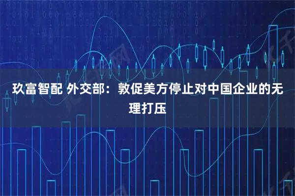 玖富智配 外交部：敦促美方停止对中国企业的无理打压